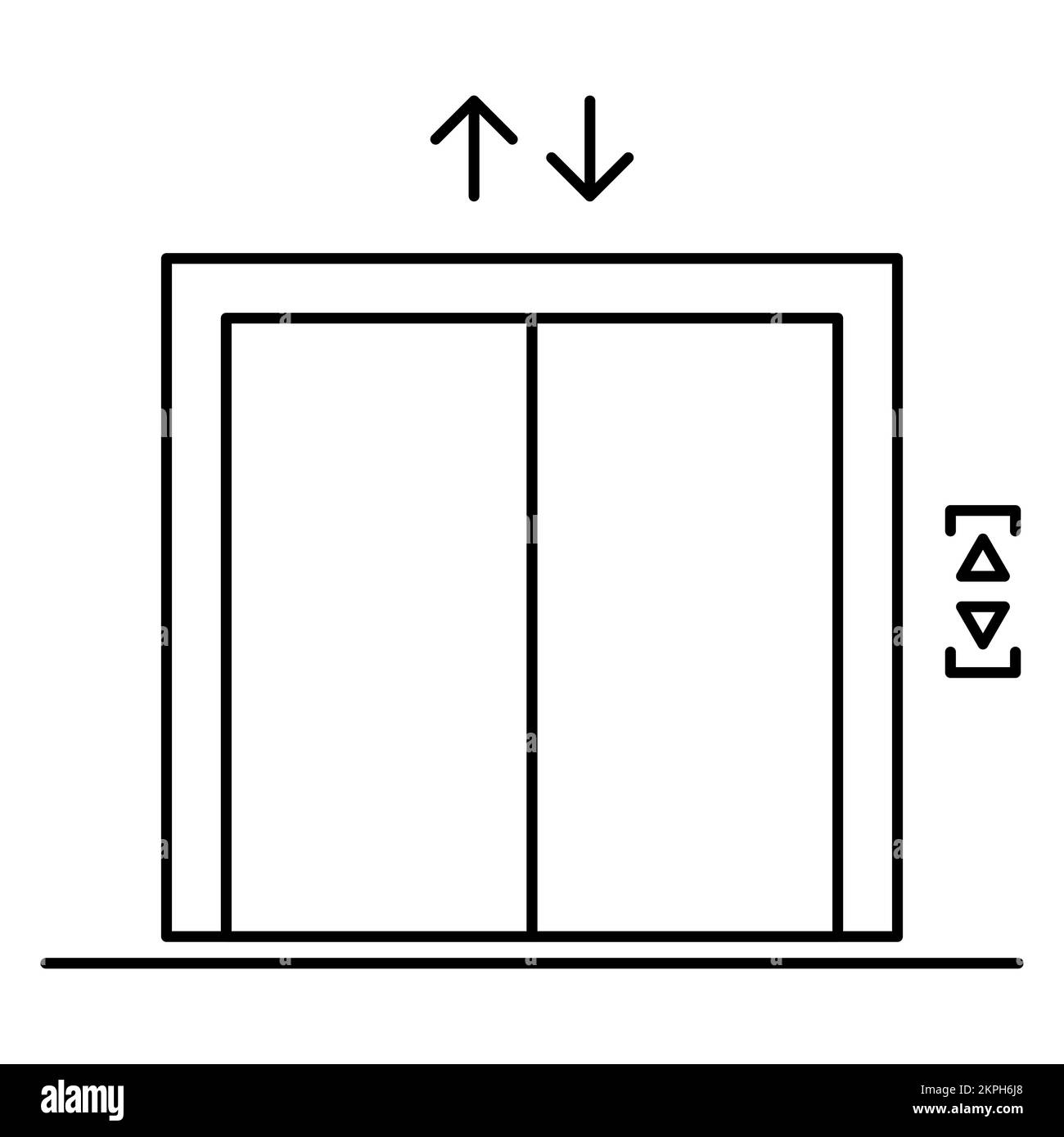 Lift elevator icon, graphic design entrance sign, building doorway