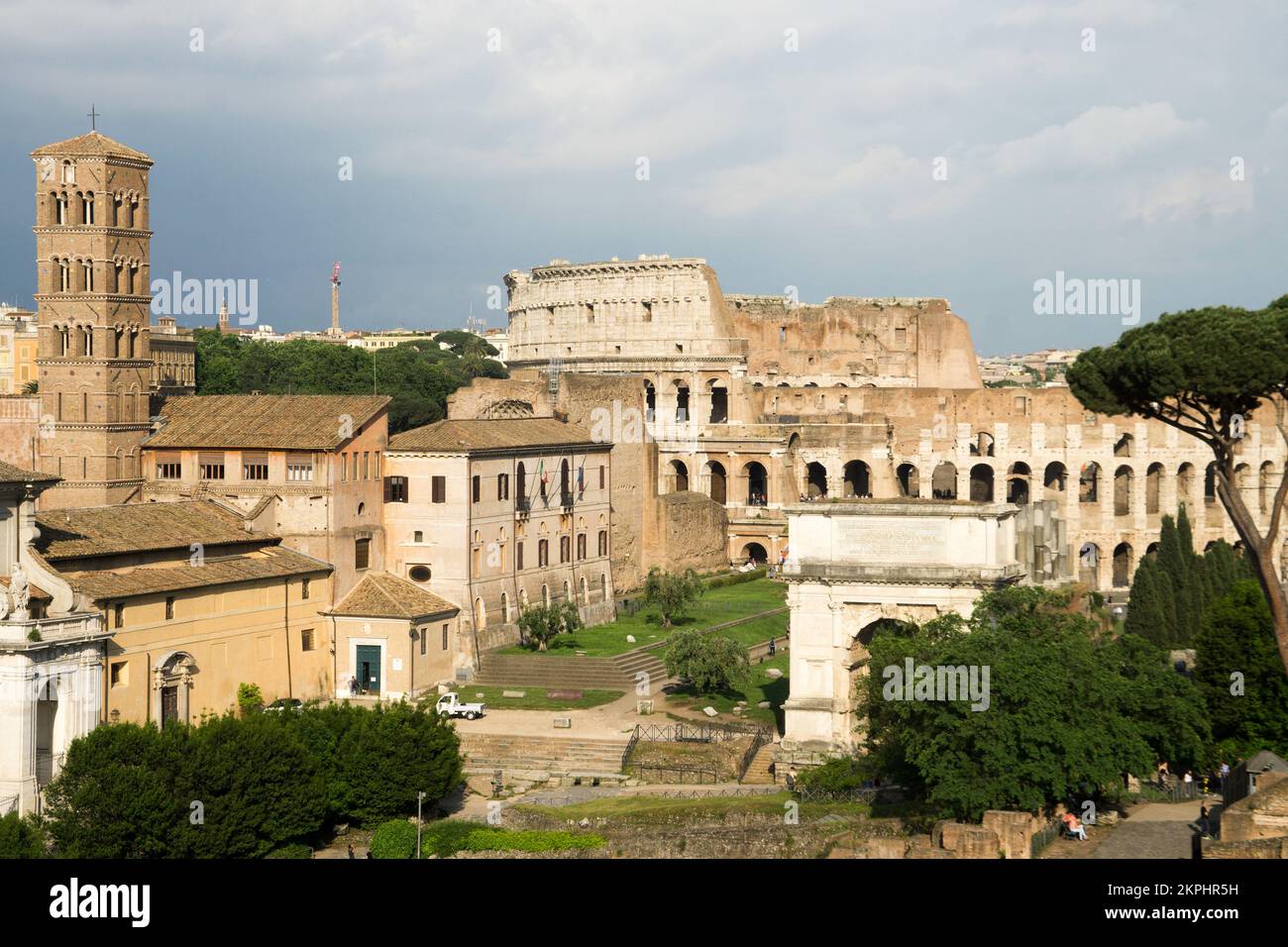 Ancient Ruins in Rome, Italy Stock Photo