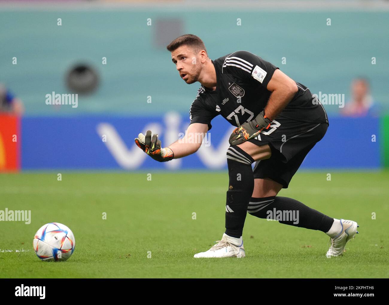 Spain goalkeeper Unai Simon during the FIFA World Cup Group E match at