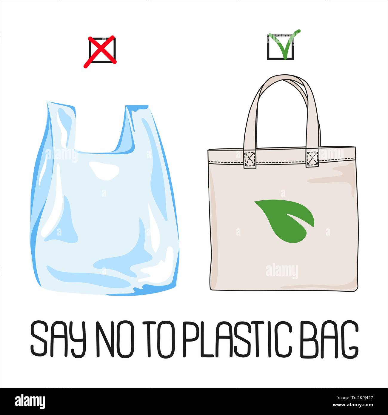 STOP PLASTIC Bag Yes Environmental Bag Correct Choice With Text Earth ...