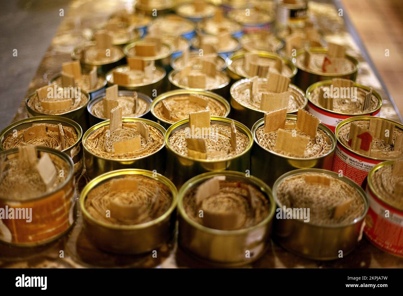 MUKACHEVO, UKRAINE NOVEMBER 22, 2022 Trench candles are being made