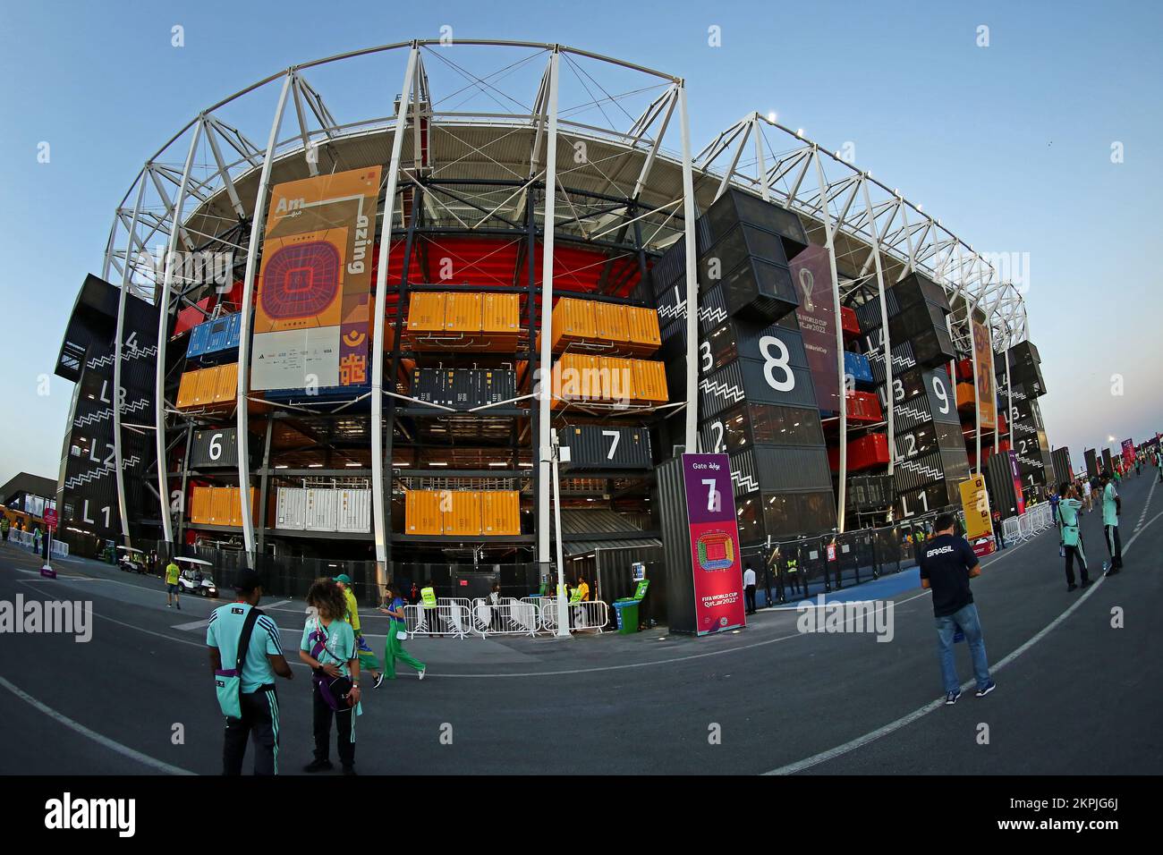 Doha, Qatar. 28th November 2022; Stadium 974, Doha, Qatar; FIFA World Cup Football, Brazil versus Switzerland; Exterior view of Estádio 974, before the game Credit: Action Plus Sports Images/Alamy Live News Stock Photo