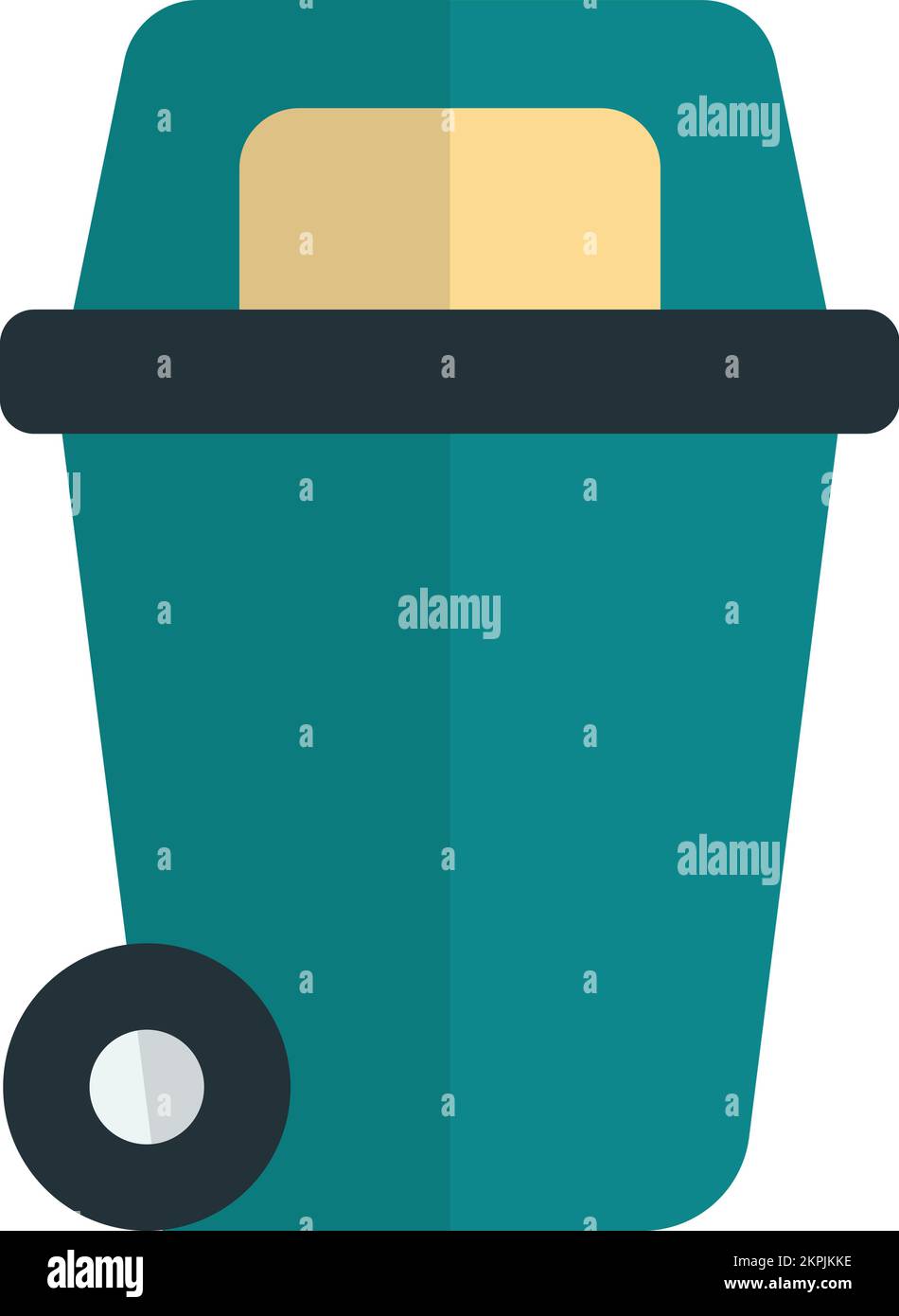 trash can with wheels illustration in minimal style isolated on ...