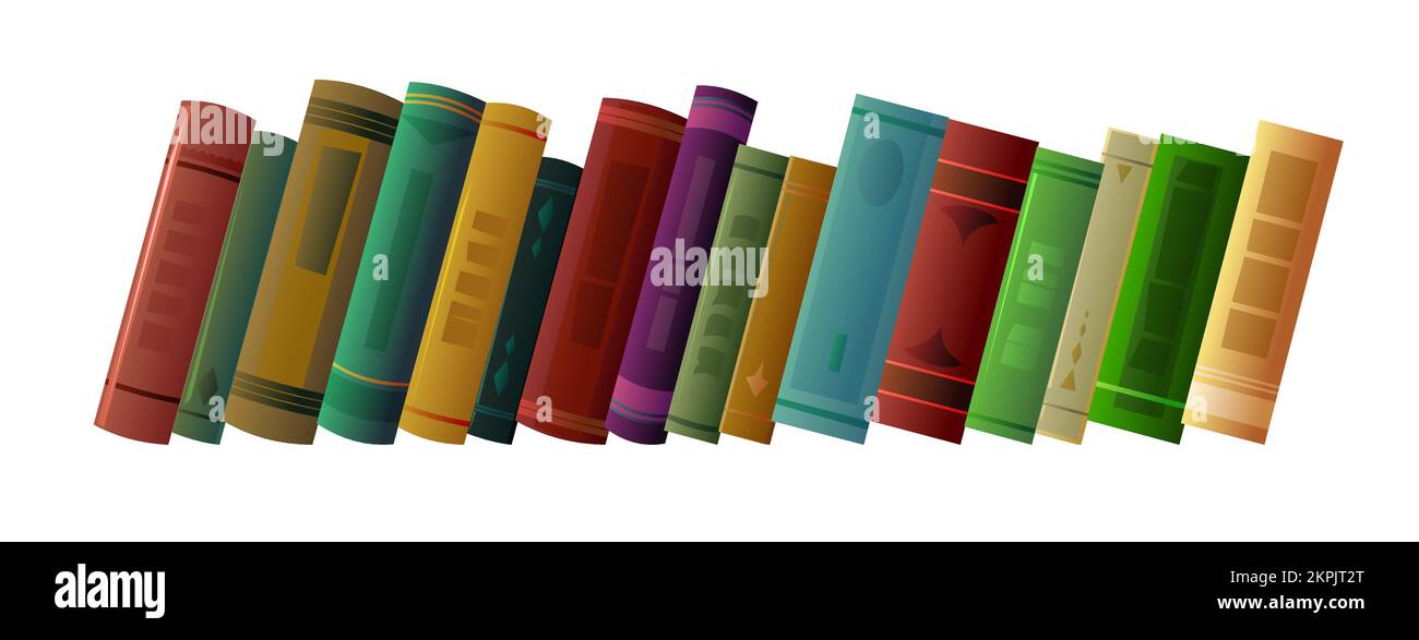 Books on shelf. Great collection for reading. Library or bookstore