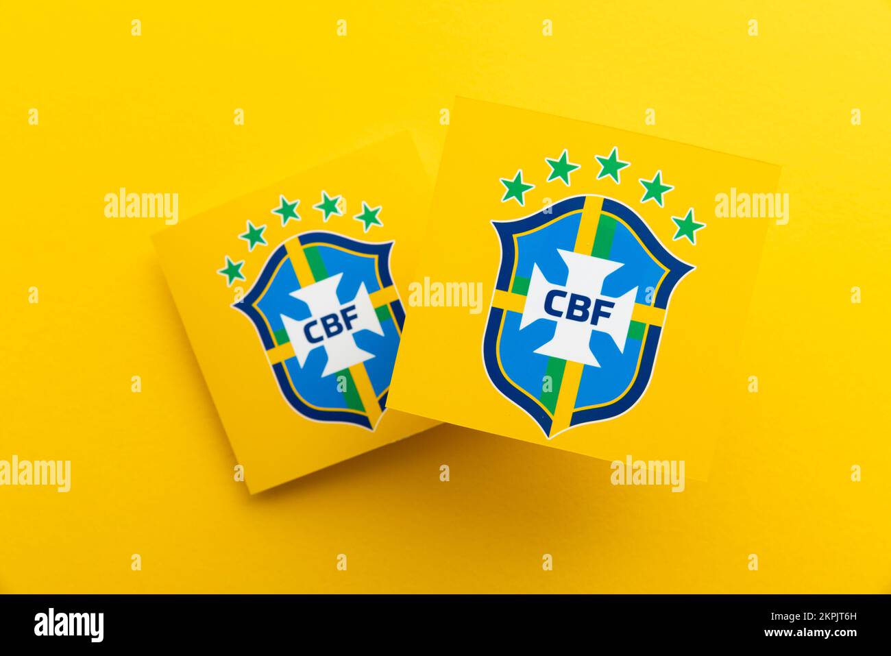 Brazil national football team logo hi-res stock photography and