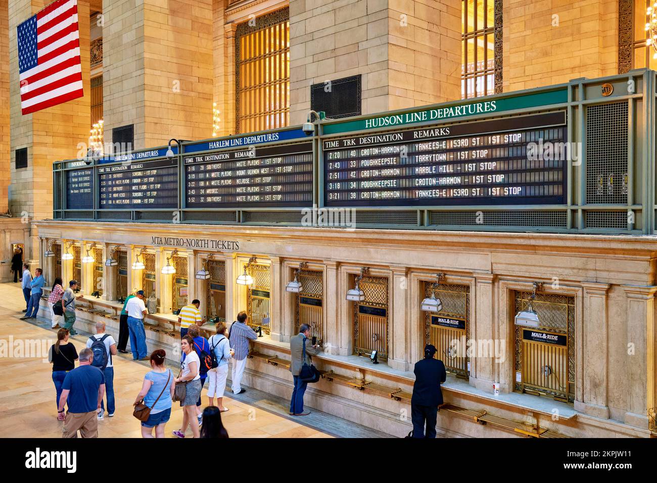 New York. Manhattan. United States. Grand Central Terminal Station. The ticket counter Stock Photo