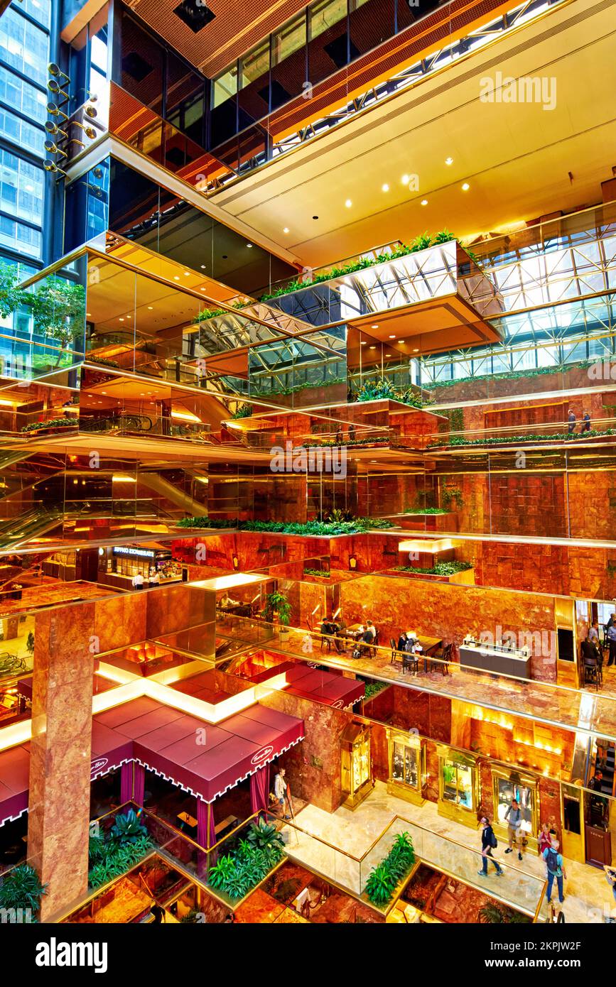 New York. Manhattan. United States. The Trump Tower Atrium Stock Photo