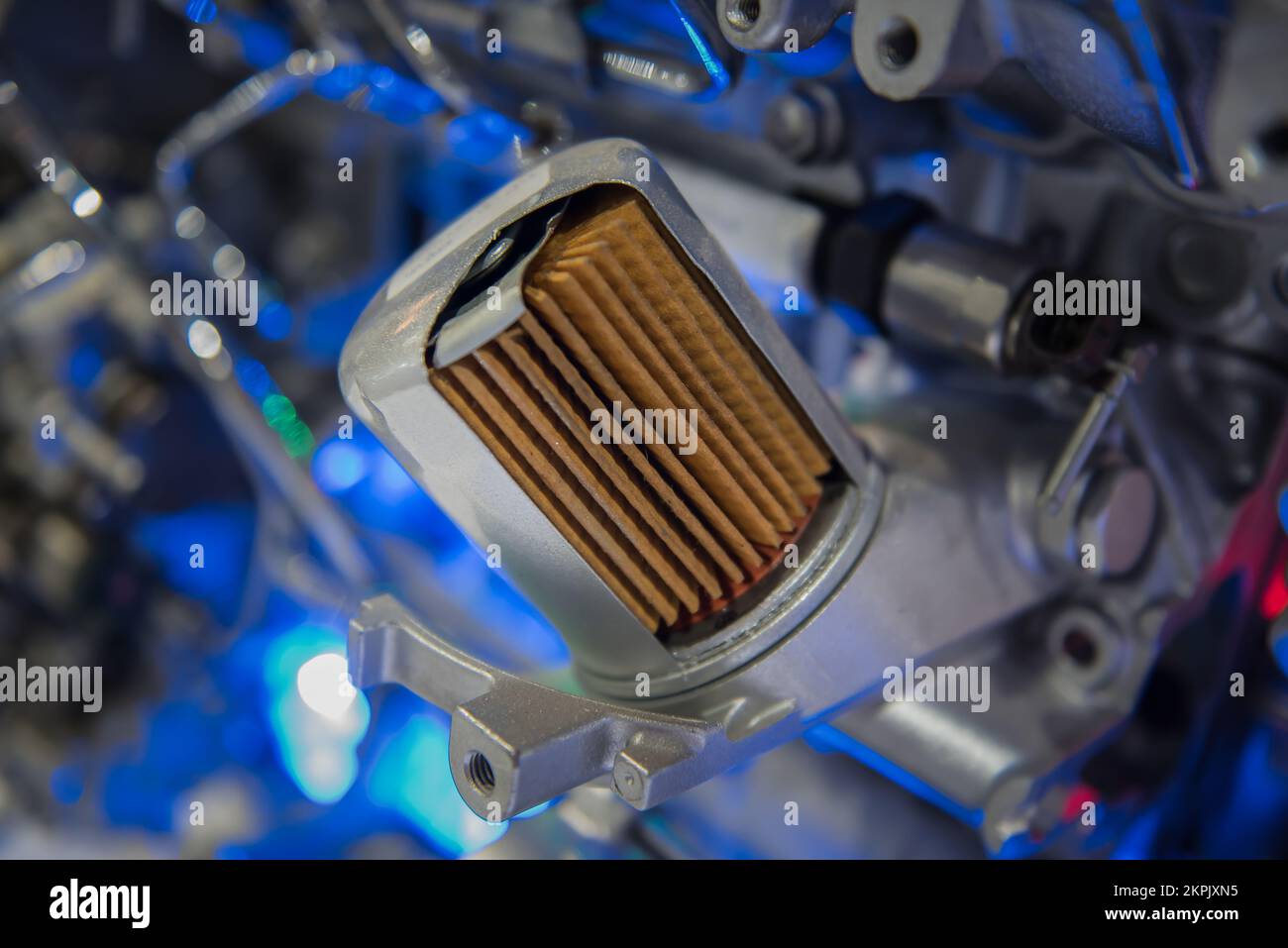 Engine oil filter cross section on the car engine, it necessary to