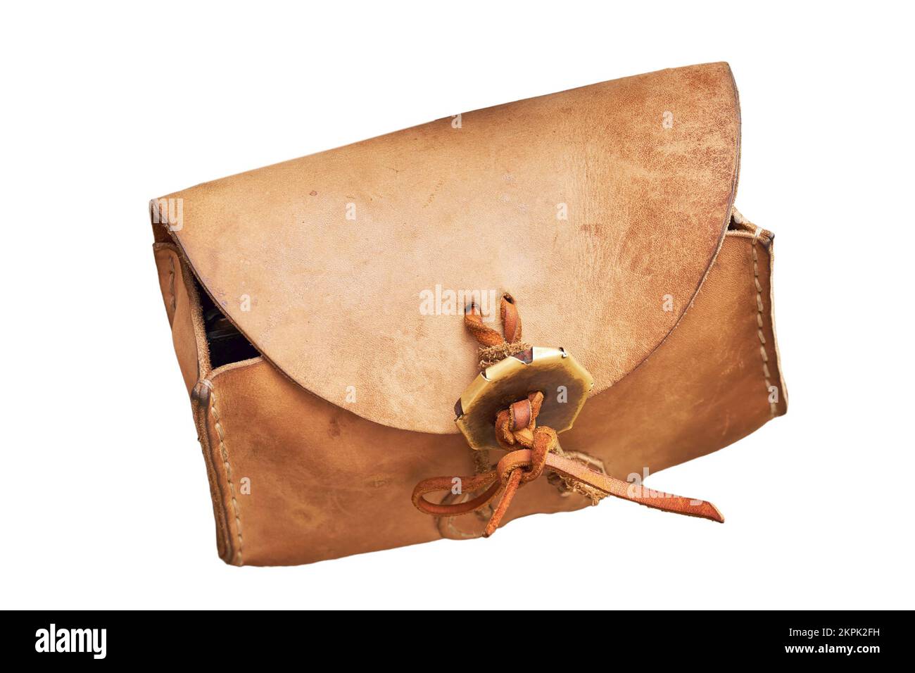 medieval old leather bag