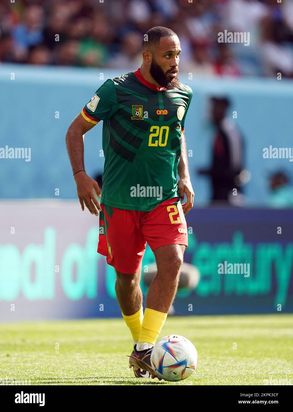 Cameroon's Bryan Mbeumo during the FIFA World Cup Group G match at the Al Janoub Stadium in Al Wakrah, Qatar. Picture date: Monday November 28, 2022. Stock Photo