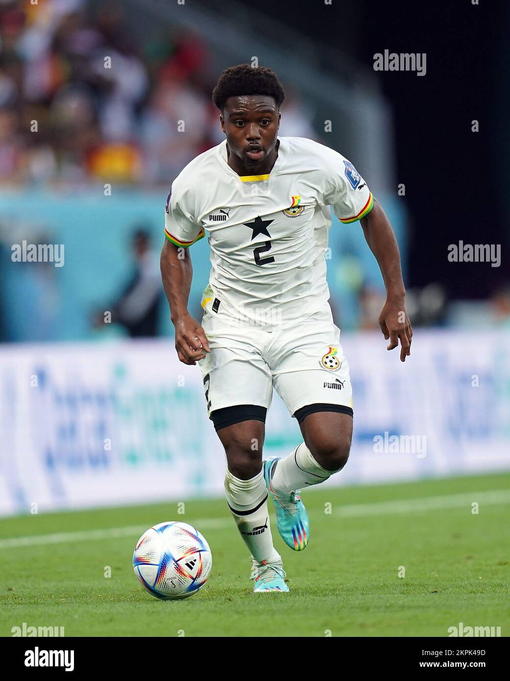 Ghana’s Tariq Lamptey during the FIFA World Cup Group H match at the
