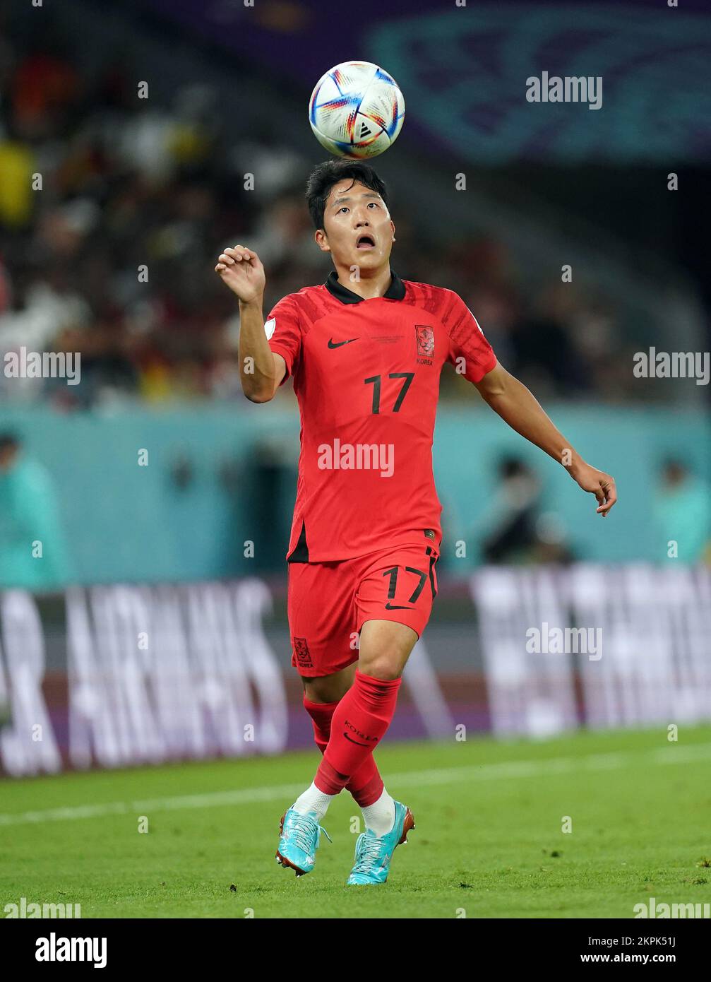 South Korea's Na Sang-ho during the FIFA World Cup Group H match at the Education City Stadium in Al-Rayyan, Qatar. Picture date: Monday November 28, 2022. Stock Photo
