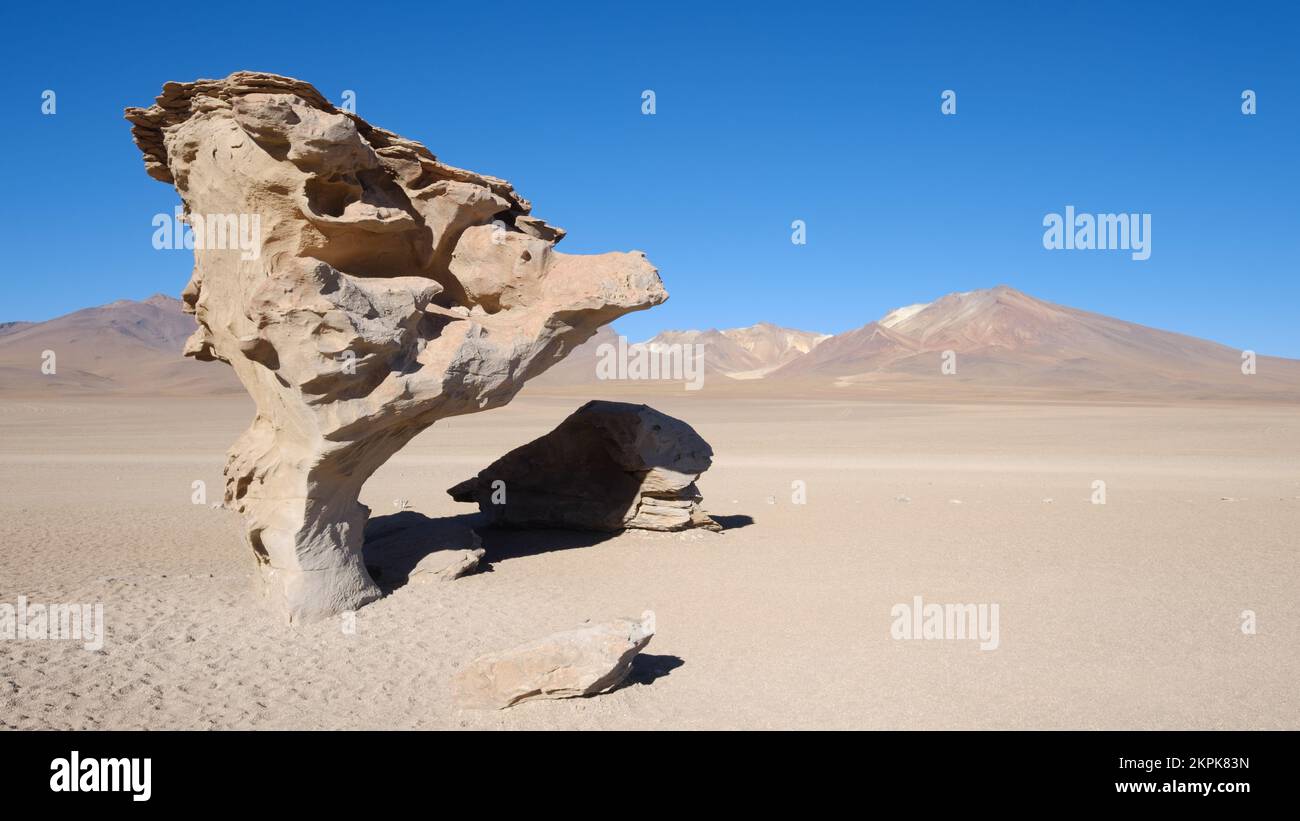 Árbol de Piedra or Rock Tree in the Altiplano or High Plains, Sud Lipez ...