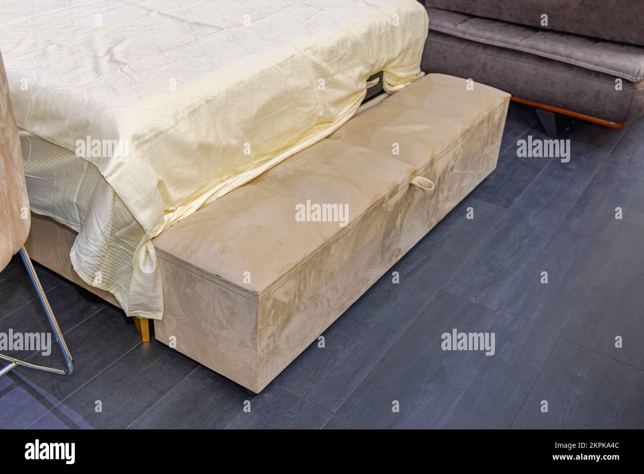 Foot of Bed End Storage Bench in Bedroom Stock Photo Alamy
