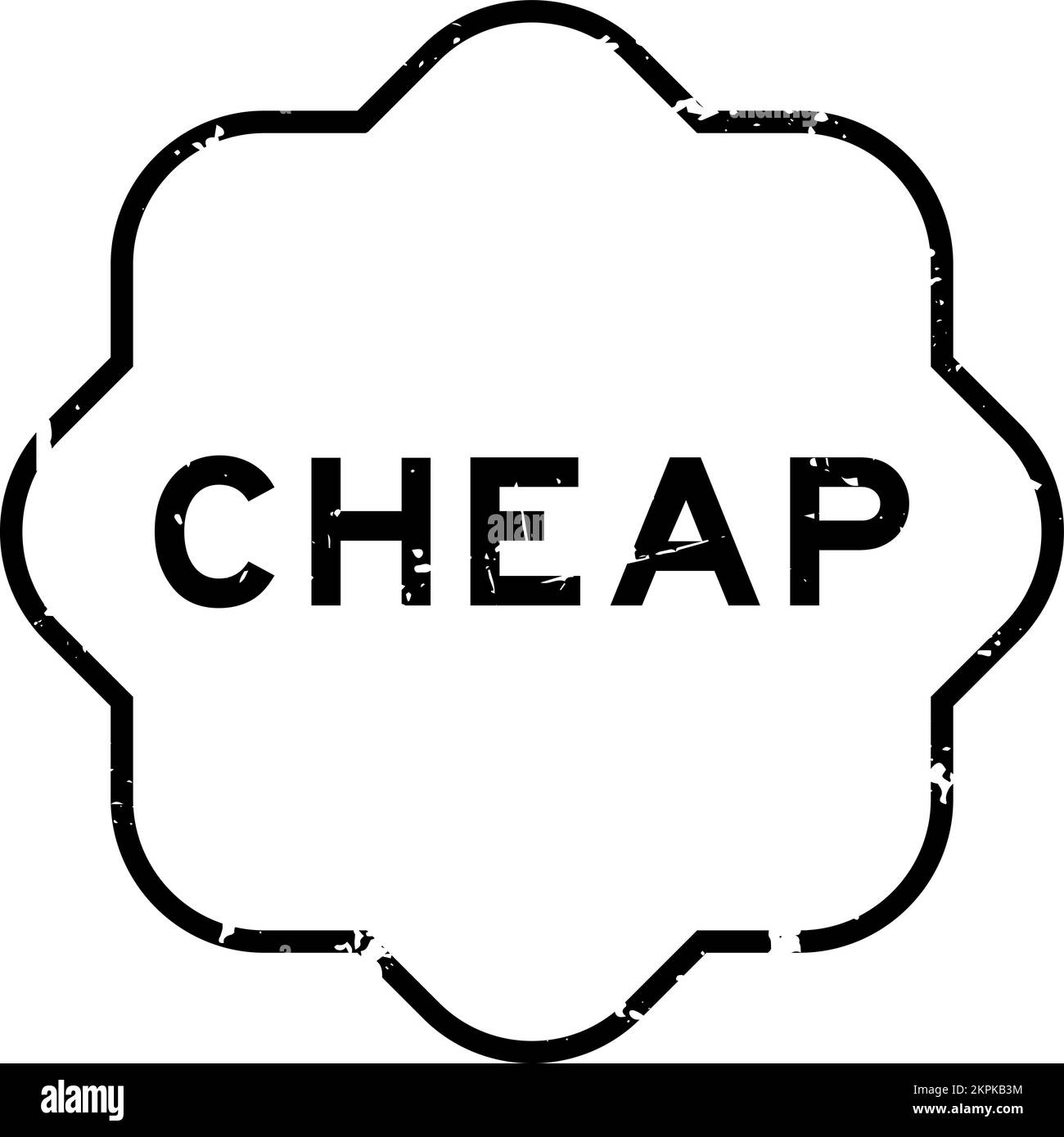 Grunge black cheap word rubber seal stamp on white background Stock Vector