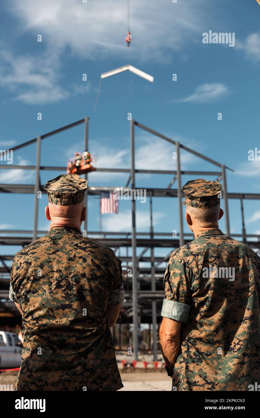 U.S. Marine Corps Lt. Gen. David A. Ottignon, left, commanding general