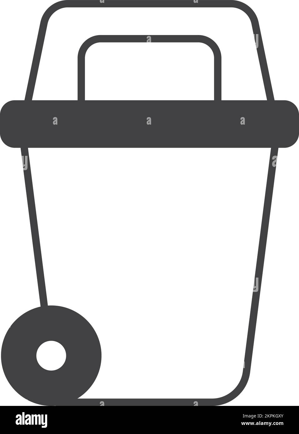 trash can with wheels illustration in minimal style isolated on ...