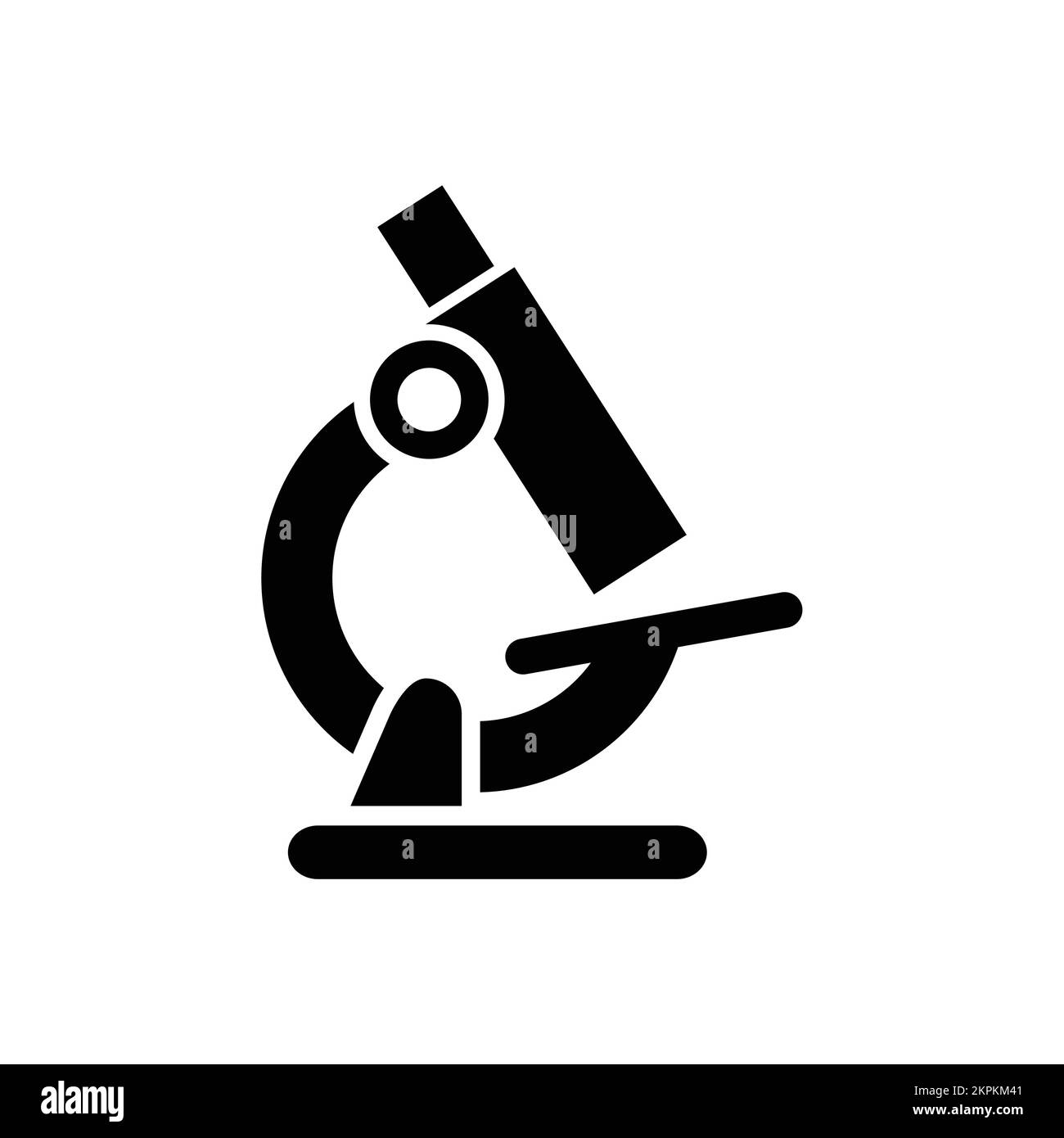 Simple optical single nose microscope with single objective icon vector. Medical laboratory or research symbol icon. Stock Vector