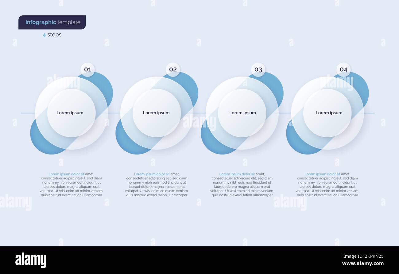 Vector gradient minimalistic infographic template composed of 4 circles Stock Vector