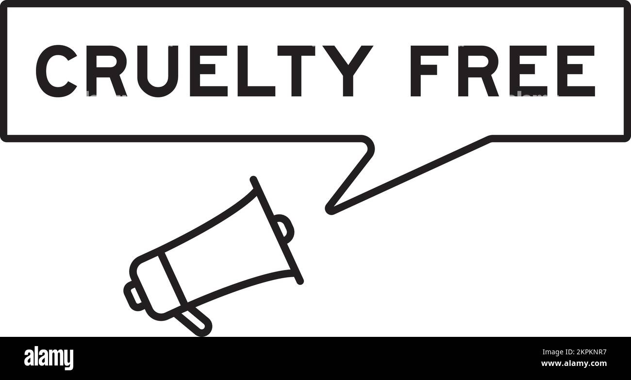 Megaphone icon with speech bubble in word cruelty free on white background Stock Vector