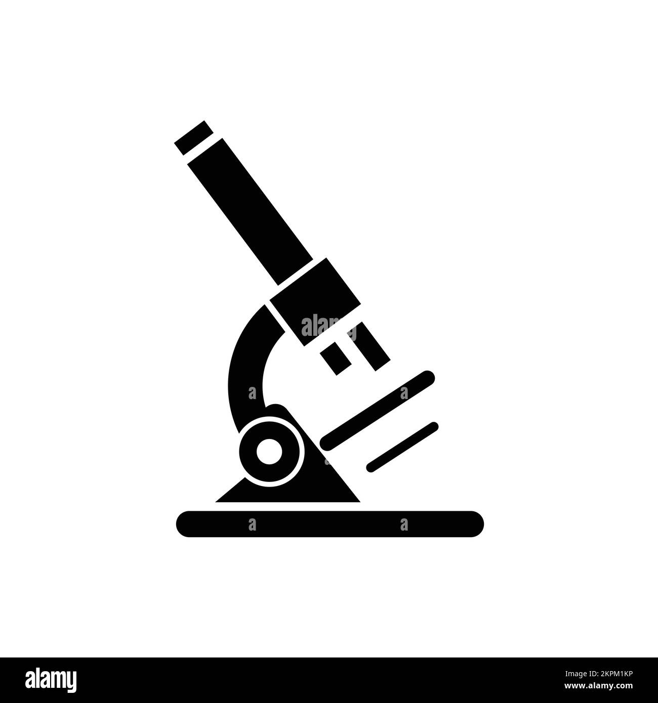 Simple laboratory monocular microscope icon vector. Analysis laboratory logo symbol. Stock Vector