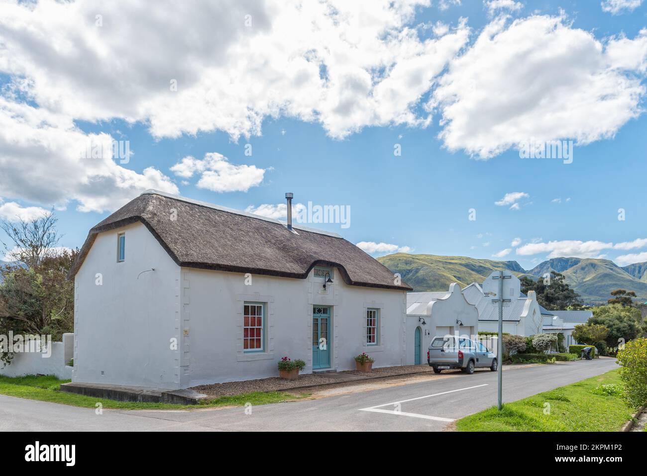 Stanford, South Africa - Sep 20, 2022: A street scene, with historic houses, in Stanford in the Western Cape Province Stock Photo