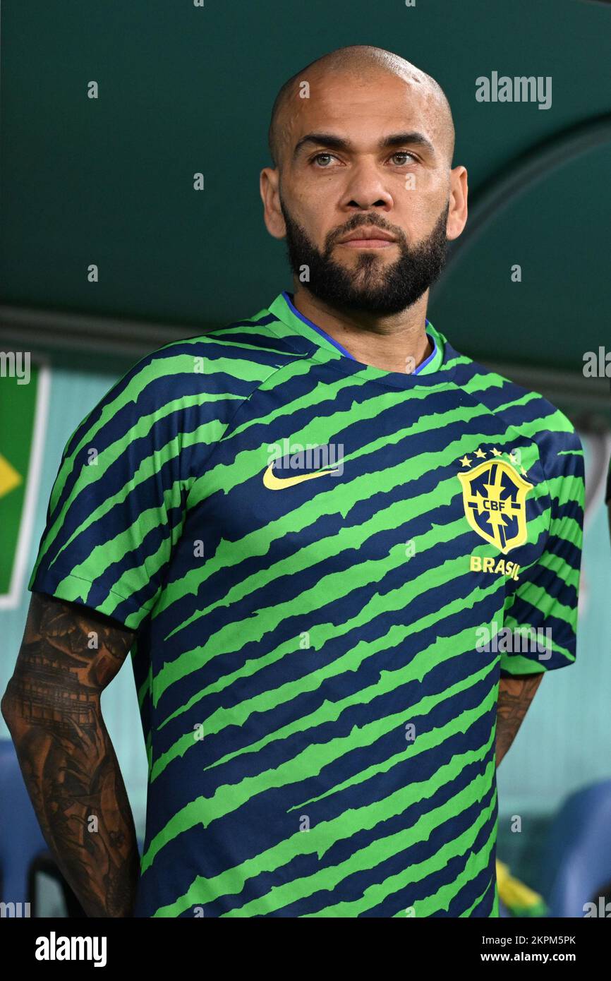 Doha, Qatar. 28th Nov, 2022. Dani Alves of Brazil during a match between Brazil and Switzerland, valid for the group stage of the World Cup, held at 974 Stadium in Doha, Qatar. Credit: Richard Callis/FotoArena/Alamy Live News Stock Photo
