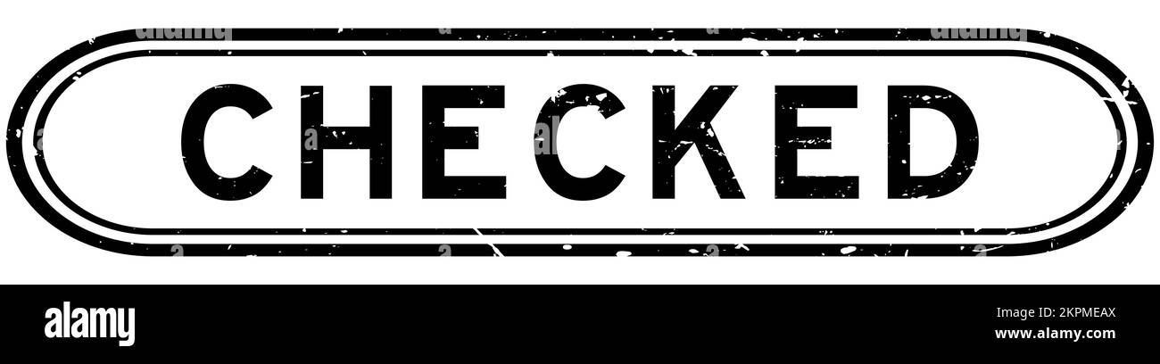 Grunge black checked word rubber seal stamp on white background Stock ...