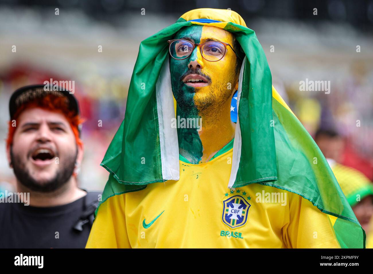 MG - Belo Horizonte - 11/28/2022 - 2022 WORLD CUP, FANS BELO HORIZONTE - Fans watch the match between Brazil X Switzerland at Mineirao Stadium in the city of Belo Horizonte during the World Cup in Qatar. Photo: Gilson Junio/AGIF/Sipa USA Stock Photo