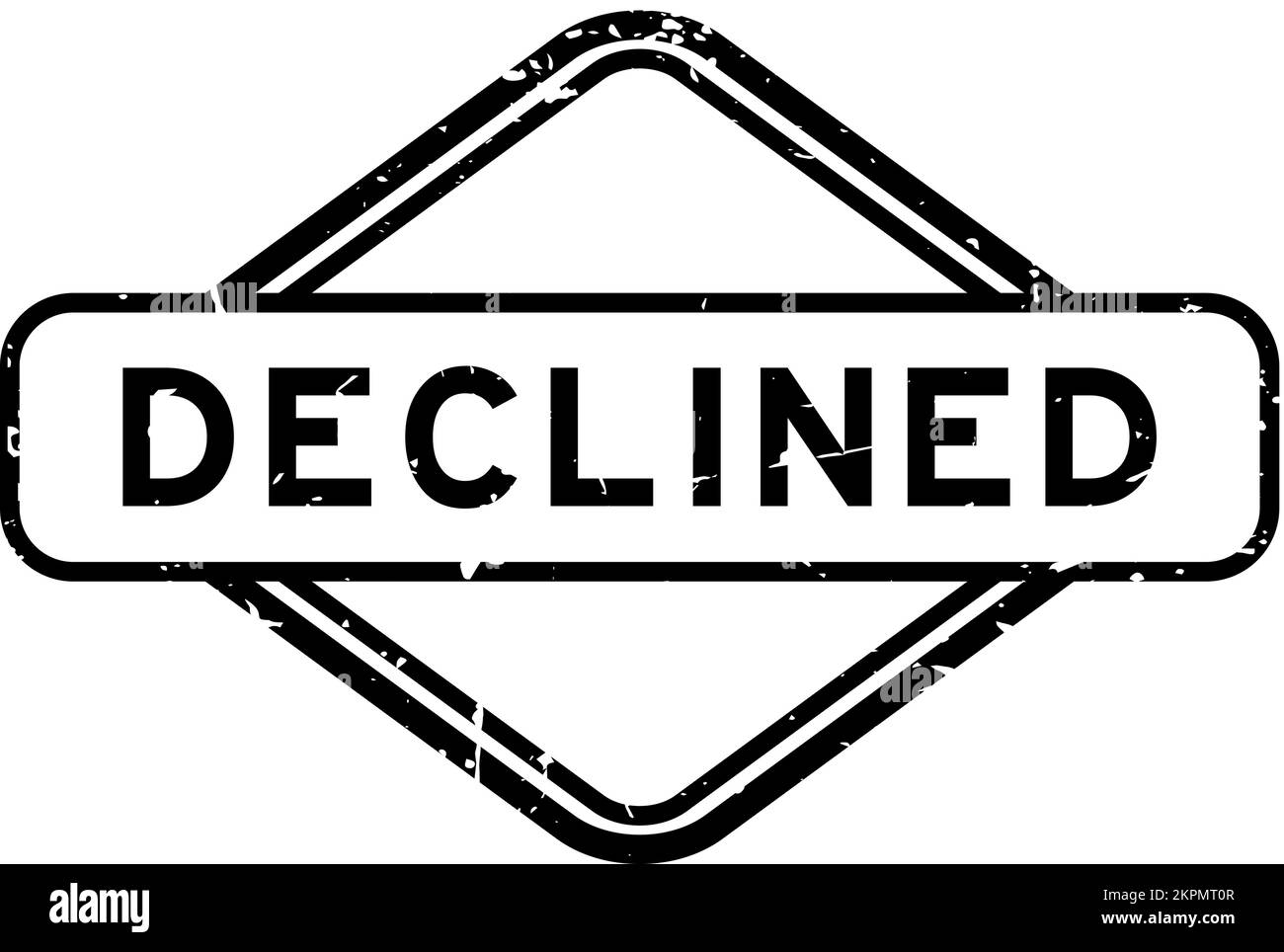 Grunge black declined word rubber seal stamp on white background Stock