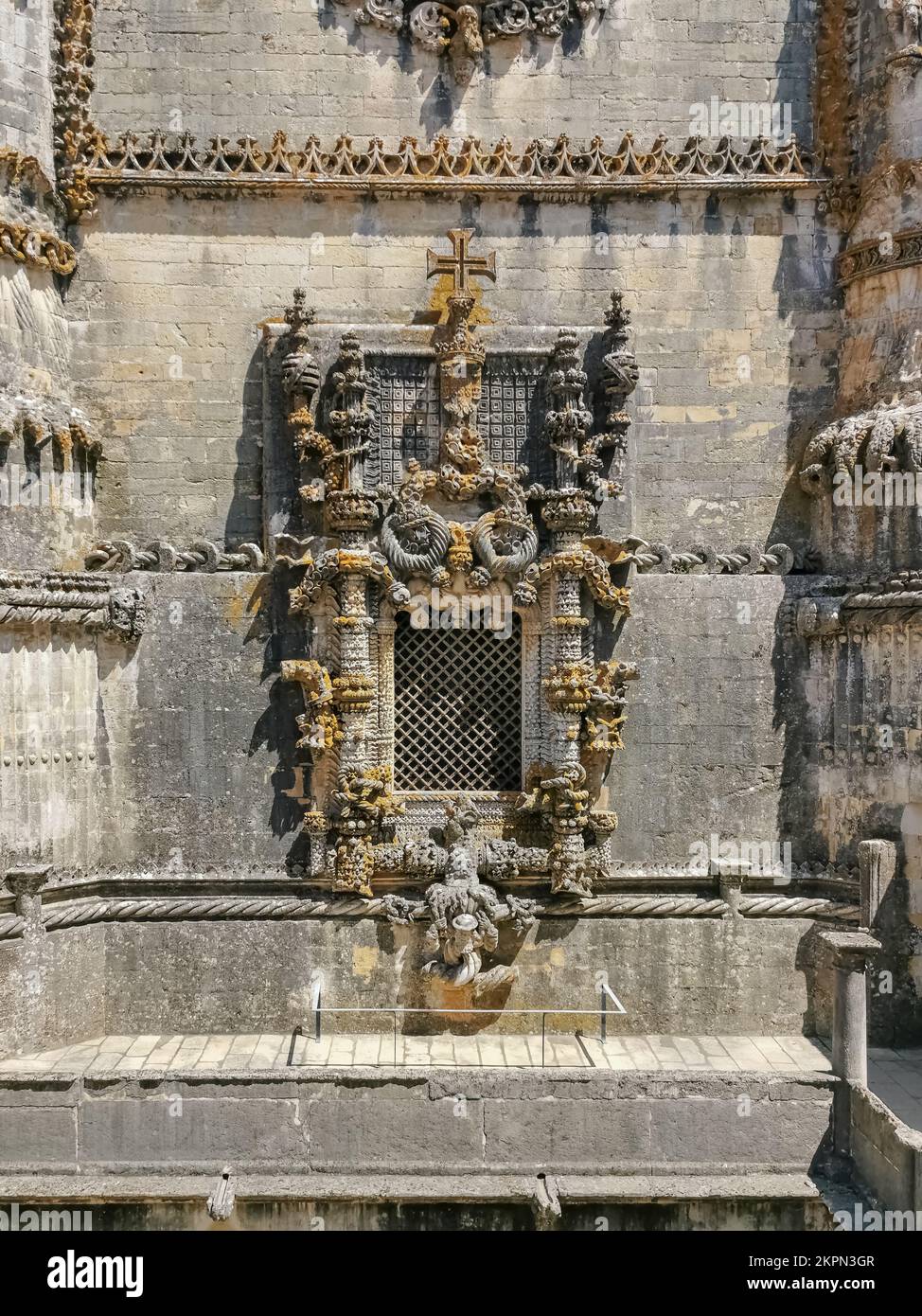 Tomar Portugal - 08 09 2022: Detailed view at the portuguese gothic ...