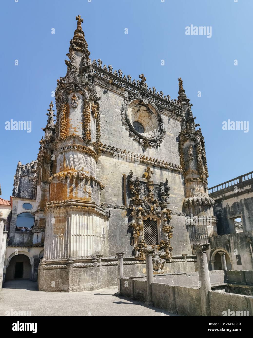 Tomar Portugal - 08 09 2022: Amazing view at the portuguese gothic ...