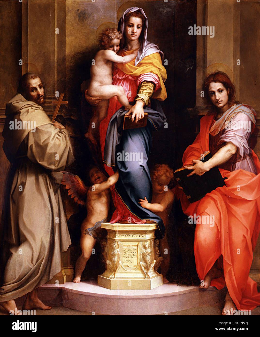 The Madonna of the Harpies by Andrea del Sarto (Andrea d'Agnolo: 1486-1530), oil on panel, 1517 Stock Photo