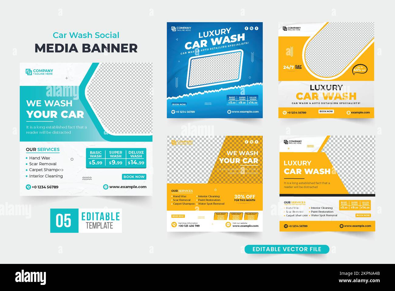 Automobile maintenance service social media post collection for digital marketing. Vehicle