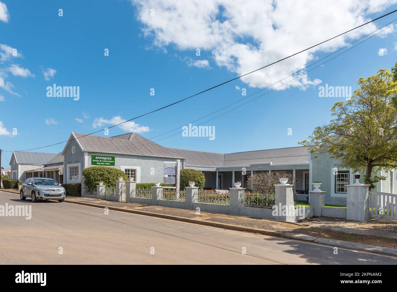 Stanford, South Africa - Sep 20, 2022: A street scene, with businesses, in Stanford in the Western Cape Province Stock Photo