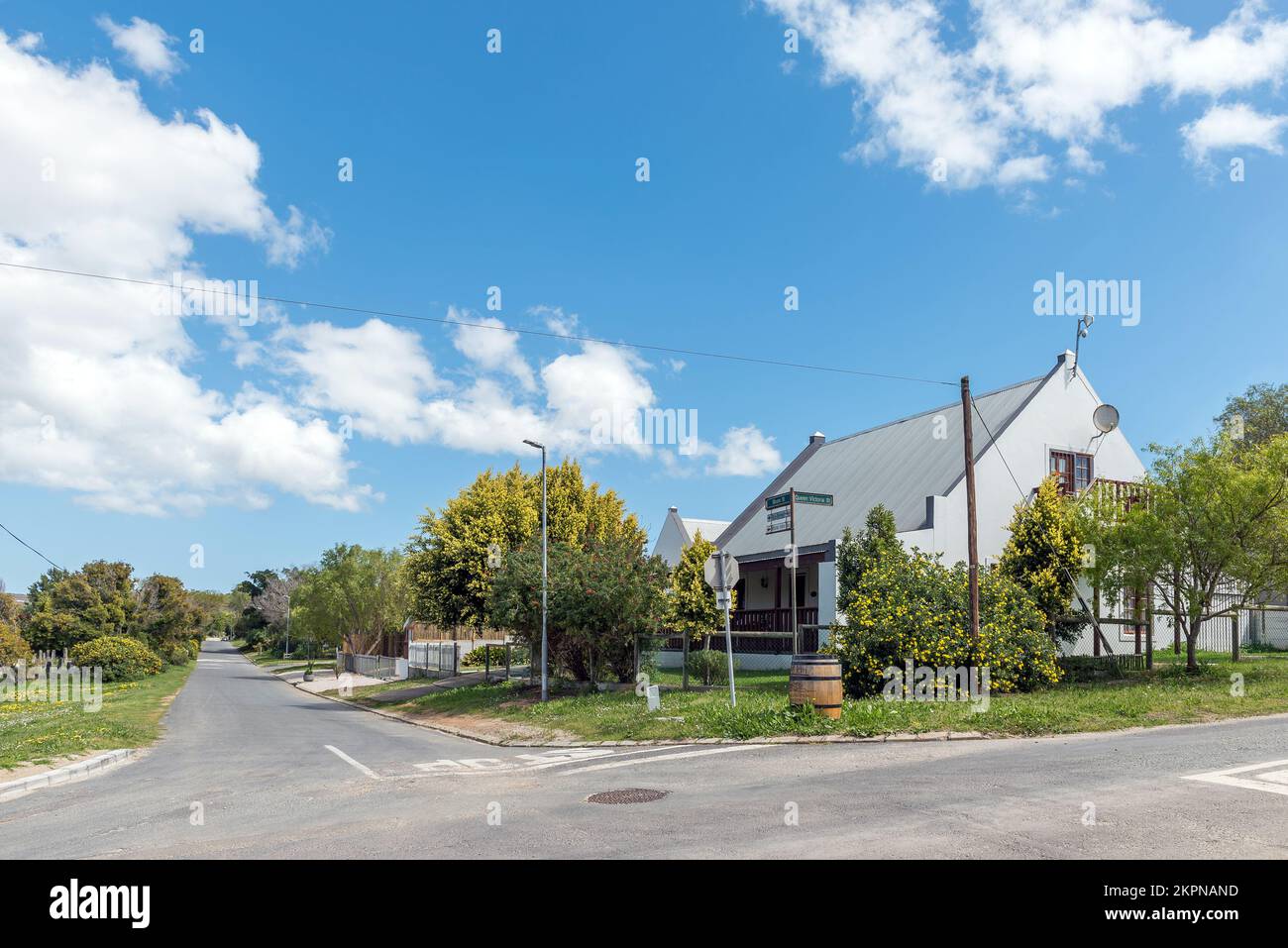 Stanford, South Africa Sep 20, 2022 A street scene, with houses, in