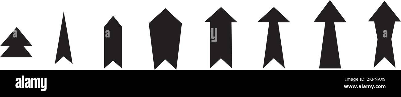 The different black arrow icons on a white background Stock Vector ...