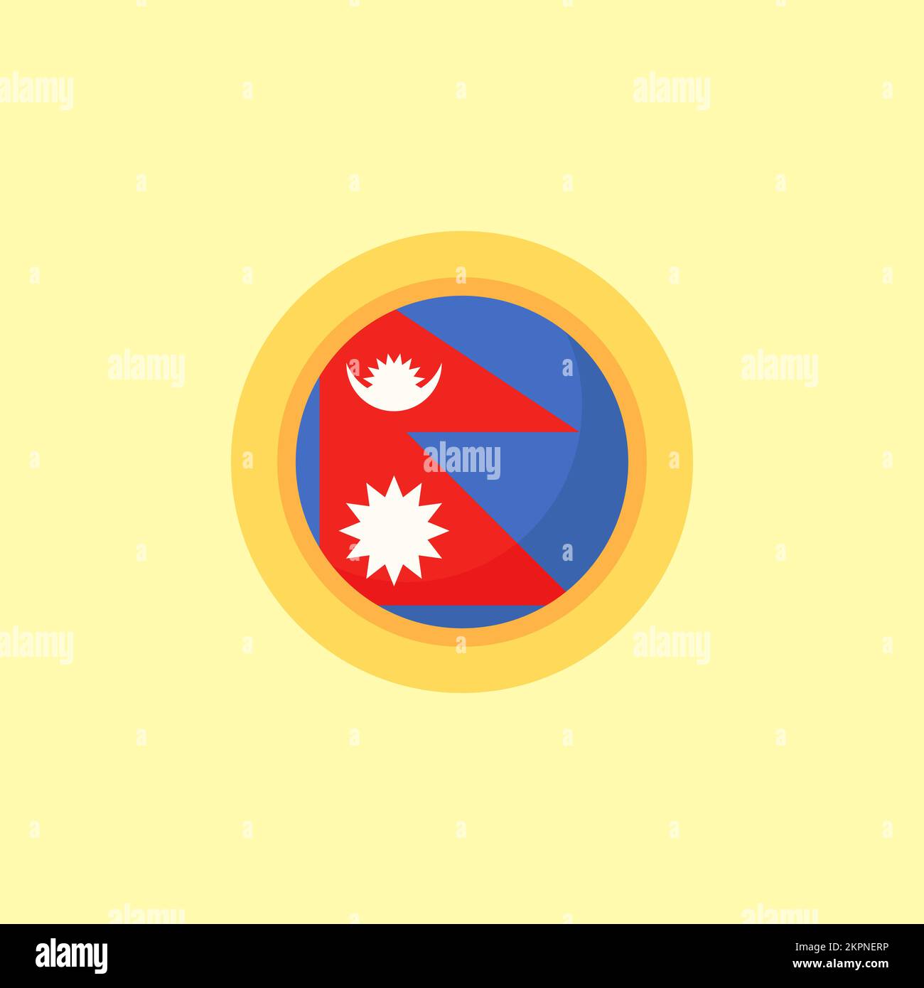 Flag of Nepal with round frame. Flat design style Stock Vector Image & Art Alamy