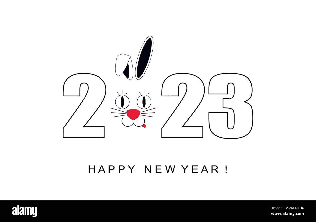 Cute chinese zodiac rabbit happy new year 2023 Stock Photo - Alamy