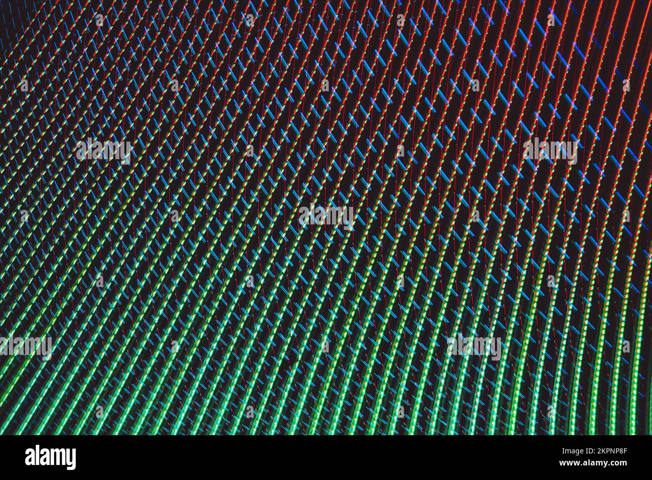 3D illustration and 3D rendering. Colored lights forming a futuristic ...