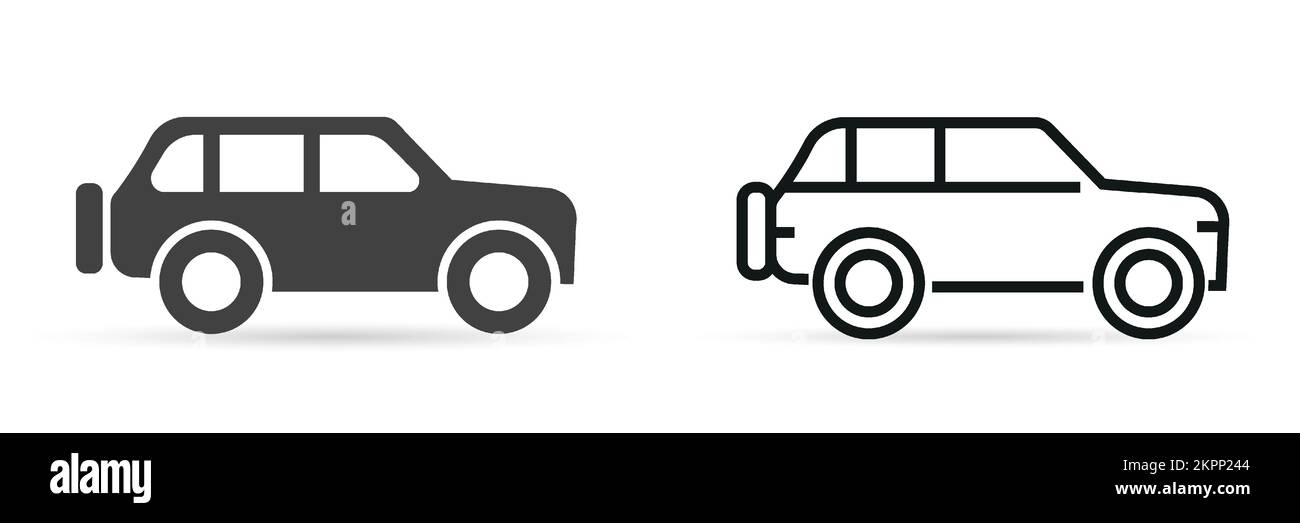 Car icon SUV. Flat and line icon. Transport concept. Vector ...