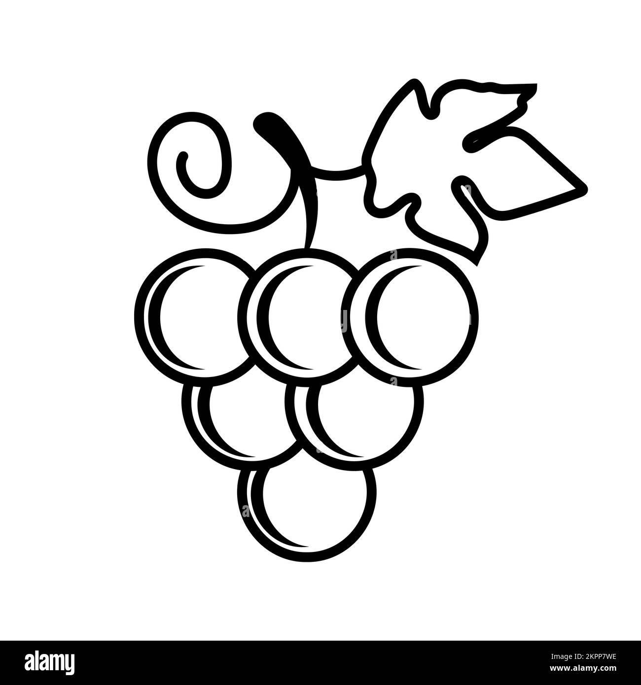 Grapes line icon. Design for web and mobile app. Vector illustration isolated on white background Stock Vector