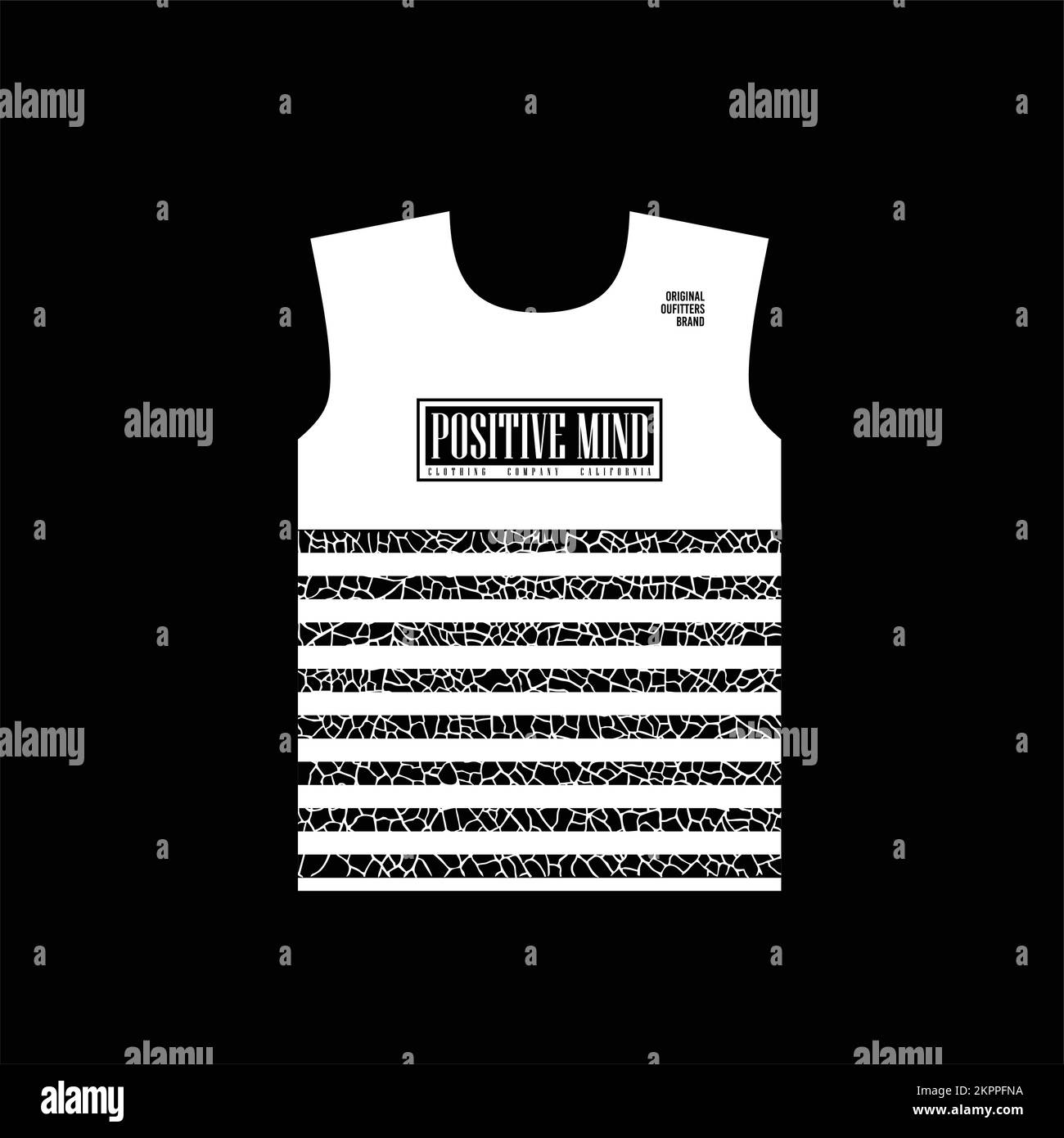 A white t-shirt design with a writing 'Positive mind' on a black background Stock Vector