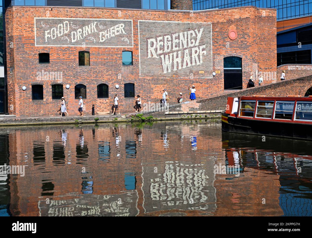 Regency Wharf at the Gas Street Basin in the centre of Birmingham UK and part of the cities waterways Stock Photo