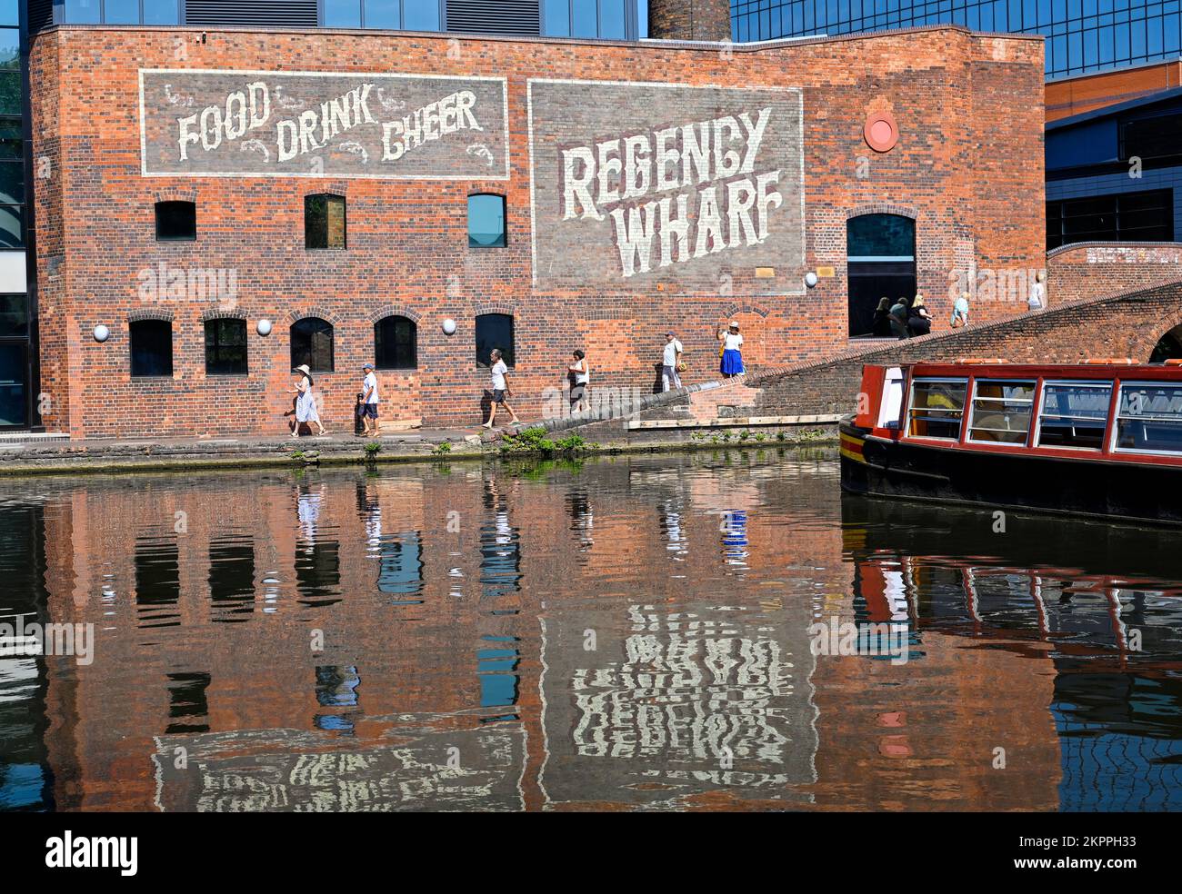 Regency Wharf at the Gas Street Basin in the centre of Birmingham UK and part of the cities waterways Stock Photo
