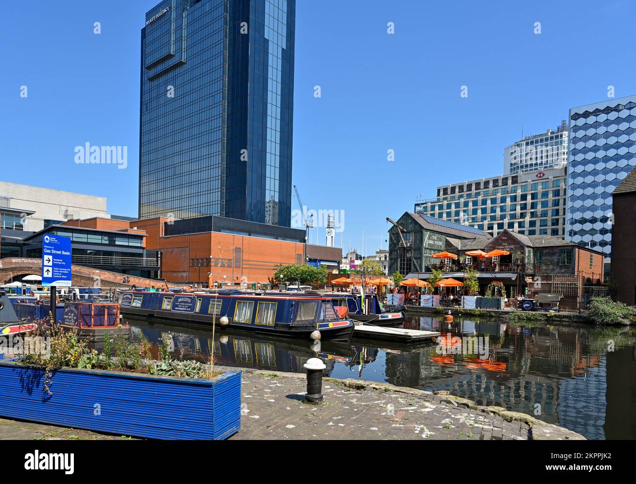 Gas Street Basin in the centre of Birmingham UK and part of the cities waterways Stock Photo