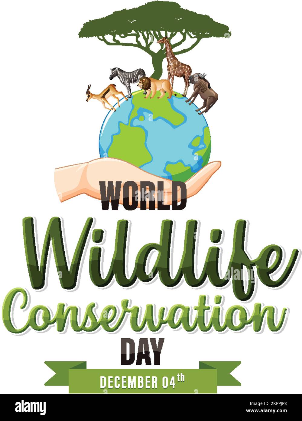 World wildlife conservation day banner design illustration Stock Vector