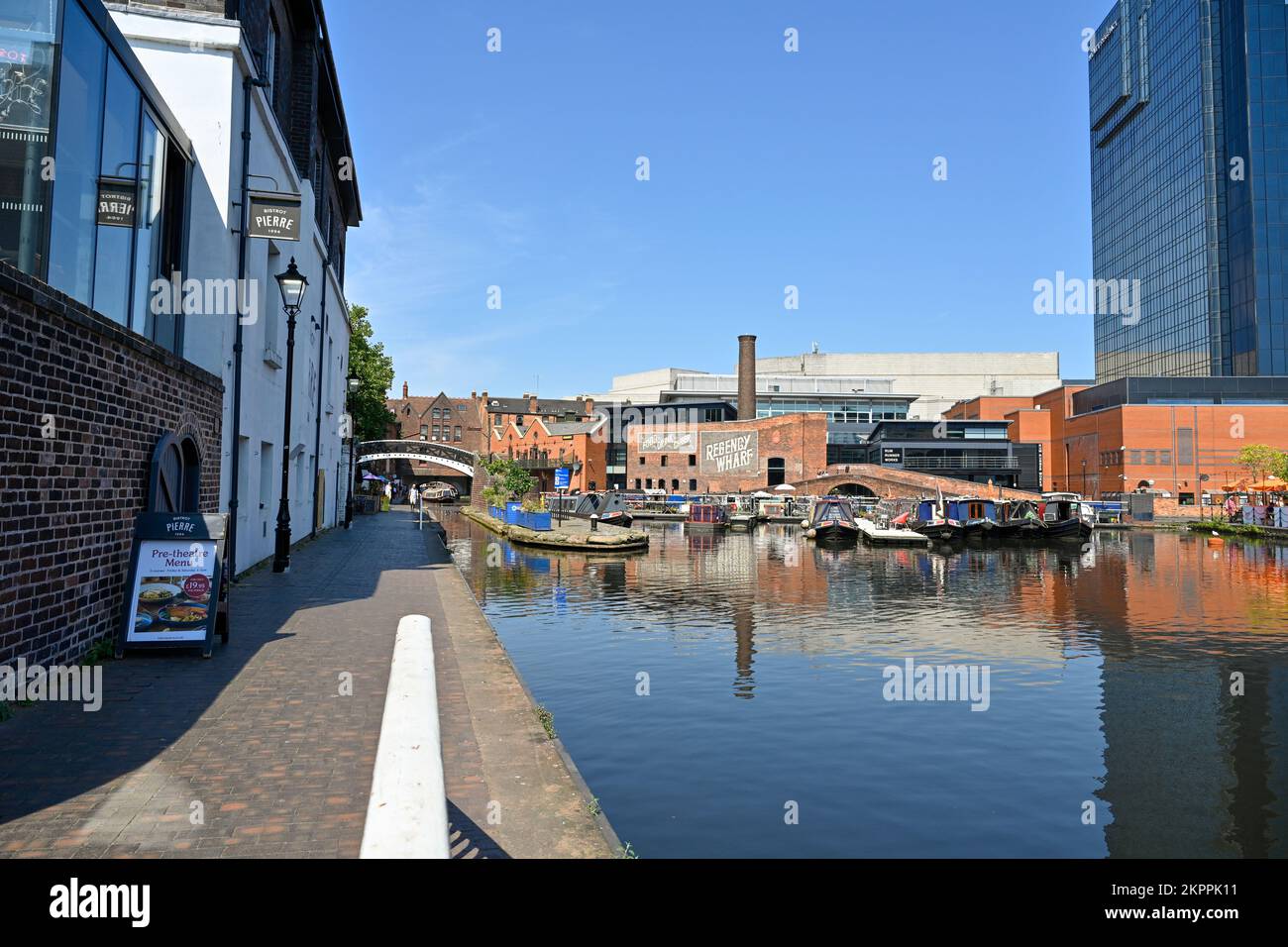 Gas Street Basin in the centre of Birmingham UK and part of the cities waterways Stock Photo