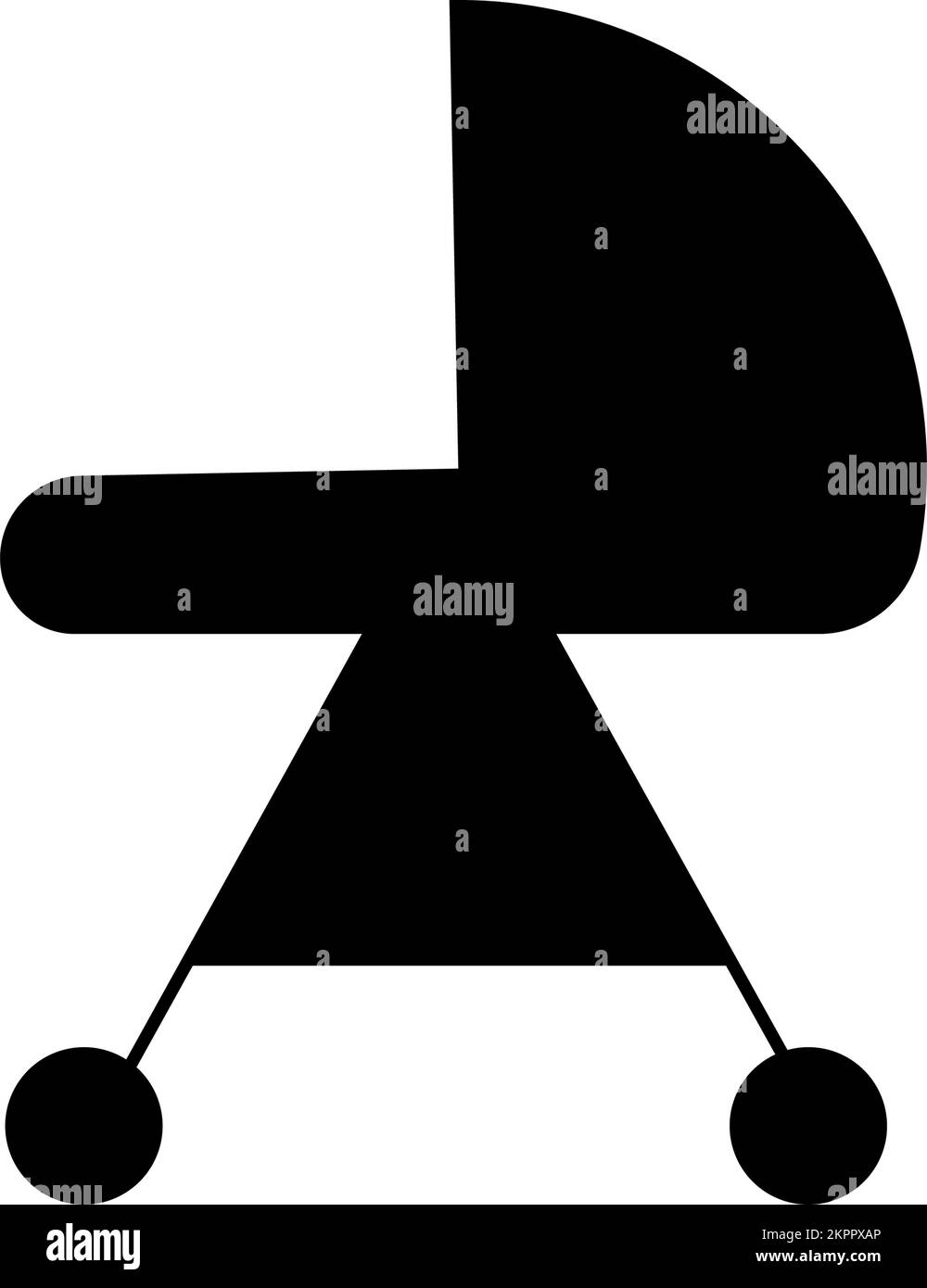 Baby strollers sign. Black symbol on a white background for information signs, placard, public transport. Marking a zone for parking strollers. Vector. Stock Vector