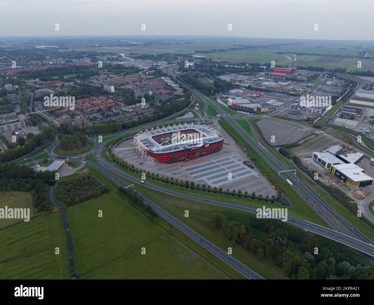 Alkmaar, 21th of September 2022, The Netherlands. The AFAS Stadium Dutch  football stadium home of Dutch football club AZ. Aerial drone overview  Stock Photo - Alamy